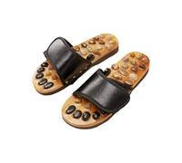 SQOYEI Réglable Cailloux Chaussons de Massage des Pieds, Durable Pantoufles D'acupression pour Pieds Plats Antidérapant Pantoufles de Massage pour Femme(38-39 EU,Brown)
