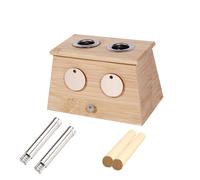 SQOYEI Température Réglable Coffret de Moxibustion Avec Le Bâton Moxa, en Bois Boîte de Moxibustion pour La Cheville, Genou, Abdomen Moxa Box pour Femmes Hommes(2 holes)