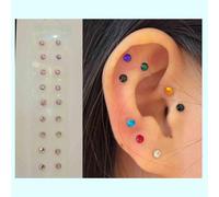 SQOYEI Transparent Autocollant Cristal Graines D'oreille Sans Perçage Oreille Presse Graines Acupuncture pour Soulager Les Maux de Tête, Relaxation(D-40pcs)