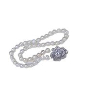 SQPZM Collier de Perles Véritables d'Eau Douce pour Femme, Nuance Ivoire Crème, Cadeau Luxueux pour Épouse, Mère et Amoureuse
