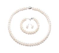 SQPZM Collier de Perles Véritables d'Eau Douce pour Femme, Nuance Ivoire Crème, Cadeau Luxueux pour Épouse, Mère et Amoureuse