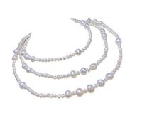 SQPZM Collier de Perles Véritables d'Eau Douce pour Femme, Nuance Ivoire Crème, Cadeau Luxueux pour Épouse, Mère et Amoureuse