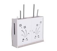 SQQCREATO Cache Box Boîte de Rangement routeur WiFi sans Fil, 1 pièce, boîtes murales en Bois poinçon, Organisateur câbles et Fils d'alimentation(B)
