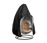 SQQCREATO Housse pour Fauteuil Œuf Housse De Chaise Suspendue en Coquilles D'œufs, Pliable, Résistante Aux Intempéries, Protection Solaire, for Cour(Black,190T Single)