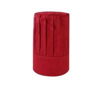SQQCREATO Toque De Cuisinier Casquette élastique de cuisine for hommes, hôtel, Restaurant, Chef, chapeaux hauts, service restauration, boulangerie, gâteau, respirant, chapeau moyen(Red,M)