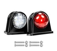 SQTGJJJ Clignotants Auto Lot De 2 Feux De Gabarit Latéraux Double Face 8 LED En Caoutchouc Pour Camion Remorque Camion Rouge Et Blanc 12-24 V Feu Clignotant Rétroviseur