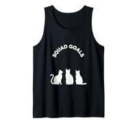 Squad Goals Trio Silhouettes de Chats ludiques Esprit d'équipe Art Débardeur