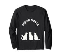 Squad Goals Trio Silhouettes de Chats ludiques Esprit d'équipe Art Manche Longue