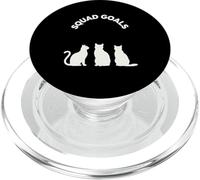 Squad Goals Trio Silhouettes de Chats ludiques Esprit d'équipe Art PopSockets PopGrip pour MagSafe