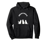 Squad Goals Trio Silhouettes de Chats ludiques Esprit d'équipe Art Sweat à Capuche