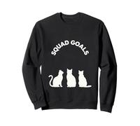 Squad Goals Trio Silhouettes de Chats ludiques Esprit d'équipe Art Sweatshirt