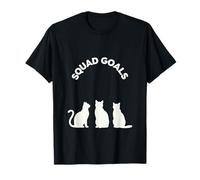 Squad Goals Trio Silhouettes de Chats ludiques Esprit d'équipe Art T-Shirt