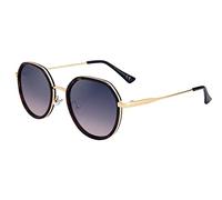 SQUAD Lunettes de soleil Pour Femme Rétro Rond Métal Taille Petite taille Avec étui à lunettes Protection 100% UV