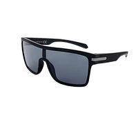 SQUAD Lunettes de soleil pour homme rectangulaires Oversized cadre noir mat objectif écran complet sport de plein air, 3lb0012 Noir mat. Gris