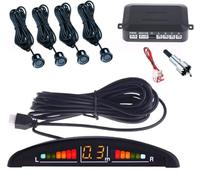 SQUADO Capteurs Parking Voiture, Kit 4 Capteurs De Stationnement Avec Affichage Son Led Acoustique Peinture, Noir