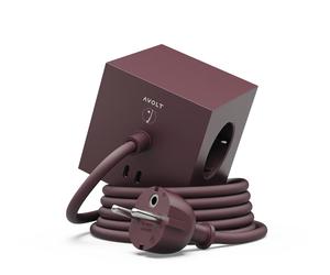 Square 1 - Avolt x Bauhaus Cube de prises avec USB-C édition exclusive Mulberry Red dfp Design - 7350103841219