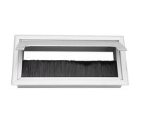 Square Aluminium Desk Brommet - Cobile Couvre du Trou de Fil avec Insert de Pinceau Flip Open Top pour la Table d'ordinateur Office (M)