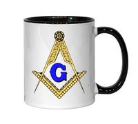 Square and Compass Worth Matravers Square and Compasses Freemasonry Masonic Grand Lodge Compass Tasse à thé café en céramique Noir