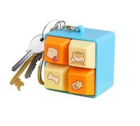 Square Button Clicker - Four Grid Fidget Toy, Key Chain with Cat Design, Fun Accessory, Key Gadget, Mini Stress Relief Tool for Kids Girls Boys Luggage Bags Wallet Handbag Desk Travel School Office