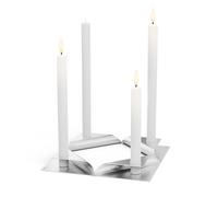 SQUARE CANDLE Ensemble de bougeoirs argent
