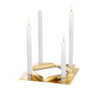 SQUARE CANDLE Ensemble de bougeoirs or