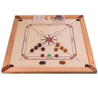 Square - Carrom 840 Lux - Jeu d'adresse en Bois - Carrom Board - 84 x 84 cm - Palets et attaquant Inclus
