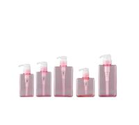 Square Clear Bottle Liquid Soap Whipped Mousse Points Bottling Shampoo Lotion pour Salle de Bain(1PC Pink,250ml)