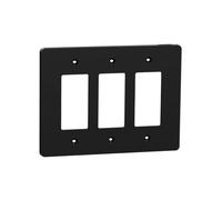 Square D by Schneider Electric Série X Plaque murale pour prise et interrupteur, taille moyenne Plus 3, noir mat