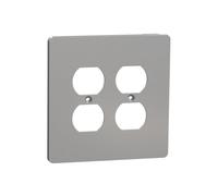 Square D X Series Outlet Plaque murale 2 prises de taille moyenne Plus Duplex Gris mat