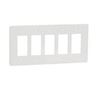 Square D X Series Plaque murale pour prise de courant et interrupteur Blanc mat Taille moyenne Plus 5 prises