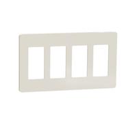 Square D X Series Plaque murale sans vis de taille standard pour prise de courant et interrupteur, 4 voies, amande claire mate