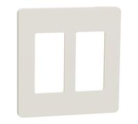 Square D X Series Plaque murale sans vis de taille standard pour prise et interrupteur, 2 voies, amande claire mate