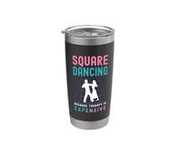 Square Dancing Because Therapy Musique country Danse carrée Gobelet isotherme en acier inoxydable double paroi