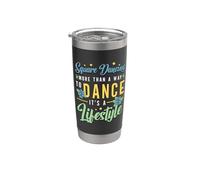 Square Dancing More Than A Way Bottes de cowboy carrées Gobelet isotherme en acier inoxydable double paroi