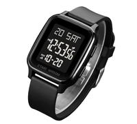 Square Digital Watch, 5.1x3.7cm Unfolded 25cm, ABS PU Stainless Steel Hand Watch with LED Display, Time, Date, Alarm, Countdown for Birthday, Christmas, New Y