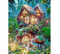 Square Drill Diamond Painting Pierres carrées 40 x 50 cm Peinture diamant Images 5D DIY Ai 3D Diamond Painting Maison Champignon Bonbons Maison de rêve Daiments Painting Craft Buddy Crystal Art Kit de