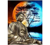 Square drills diamond painting strass complet Bouddha 40x50cm broderie diamant strass carrés toile complete toile de diamant kit créatif adulte peinture diamant à faire soi-même pour adultes enfants