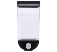 Square Dry Food Storage Unit | Wall Mounted Grain Storage Container for Kitchen/Laundry Room | 1 - Button Portioning & Transparent Design (1.5L)