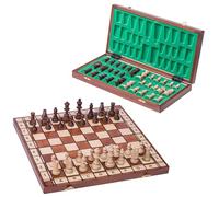 Square - Echecs en Bois - Jupiter - 40 x 40 cm - Échiquier & Pièces d'échecs lestées en métal !
