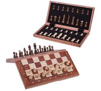 Square - Echecs en Bois - MAGNETIQUE 380 - Acajou + 2 x Extra Dames - Échiquier - 39 x 39 cm & Pièces d'échecs
