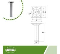 Square Furniture FeetMod. 325 X 25 X 200 MmWith Adjustment ScrewScrew-On By 4 PointsWithstands Up To 15 Kg/FootSilver Steel