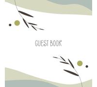 Square guestbook in green tones with 100 blank pages for wedding anniversary party birthday