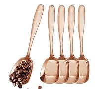 Square Head Spoons, Square Head Stainless Steel Spoons, Stirring Ice Tea Spoons, Long Handle Mixing Stirring Ice Tea Spoons, Thick Coffee Teaspoons, Dinner Spoons for Household Use