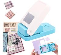 Square Hole Punch for Crafts, Lever Action Square Paper Puncher, Heavy Duty Stamp Cutter for Scrapbooking, Card Making, DIY Labels & Photo Arts, Cuts Cardstock & Foil (square 3.8 * 3.8cm)