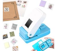 Square Hole Punch for Crafts, Lever Action Square Paper Puncher, Heavy Duty Stamp Cutter for Scrapbooking, Card Making, DIY Labels & Photo Arts, Cuts Cardstock & Foil (rectangle 3.8 * 3.2cm)