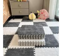 Square Interlocking Carpet Tiles -12x12x0.4 Inches Square Interlocking Carpet Tiles,Non-Slip Bottom Protective Floor Mat For Bedroom, Kids Room, Playroom, And Nursery