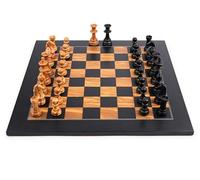 Square - Jeu d'échecs Premium en Bois - Boîte Exclusive Olive Noire 50 - Echiquier et Pièces d'Echecs - Jeu d'échecs en Cadeau