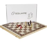 Square-Jeu Président-2 En 1-Échecs + Backgammon En Bois-44x44cm