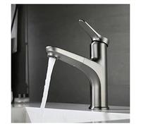 Square ll-Out Bathroom Faucet - Single Handle Hot & Cold Water Mixer - Durable Brass Tap with Hose for Kitchen & Bathroom - Modern Easy to Install (A Black Square)