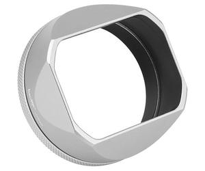 Square Metal Lens Hood with 49mm Adapter Ring for Fujifilm x100vi Fuji X100V Camera Silver